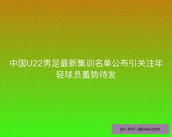 中国U22男足最新集训名单公布引关注年轻球员蓄势待发 中国U22男足最新集训名单公布引关注年轻球员蓄势待发