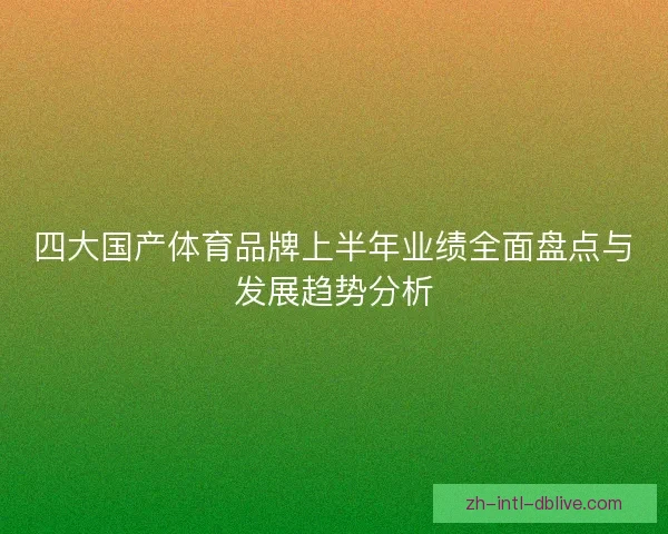 四大国产体育品牌上半年业绩全面盘点与发展趋势分析